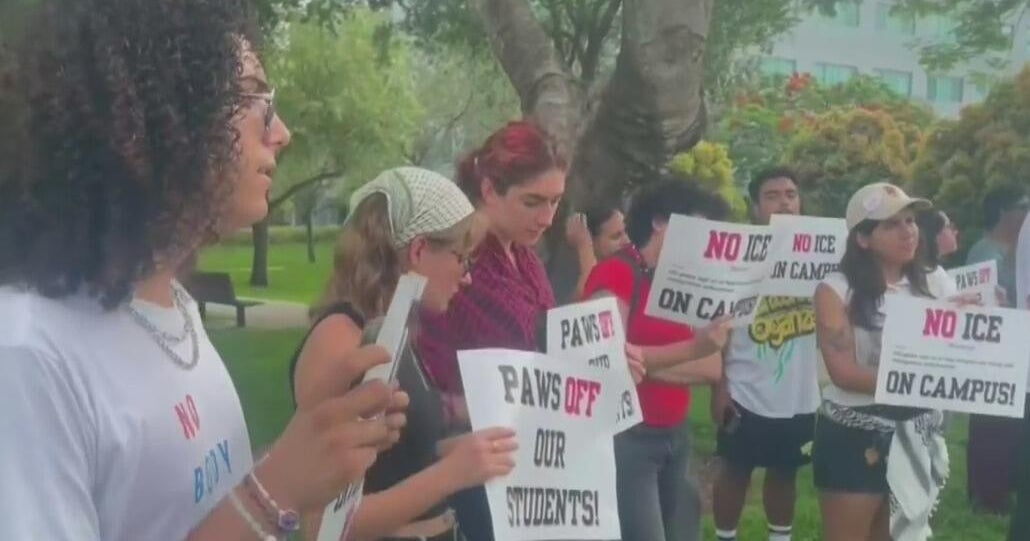 FIU students protest school’s partnership with ICE as board meets to select new president FIU students protest school’s partnership with ICE as board meets to select new president