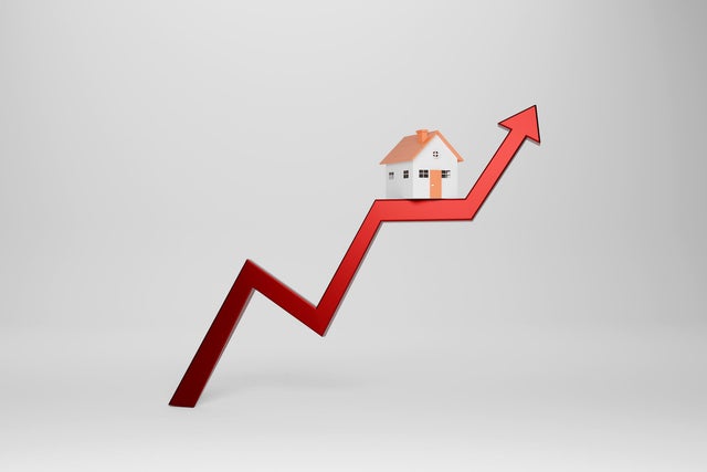 Rising house prices concept 