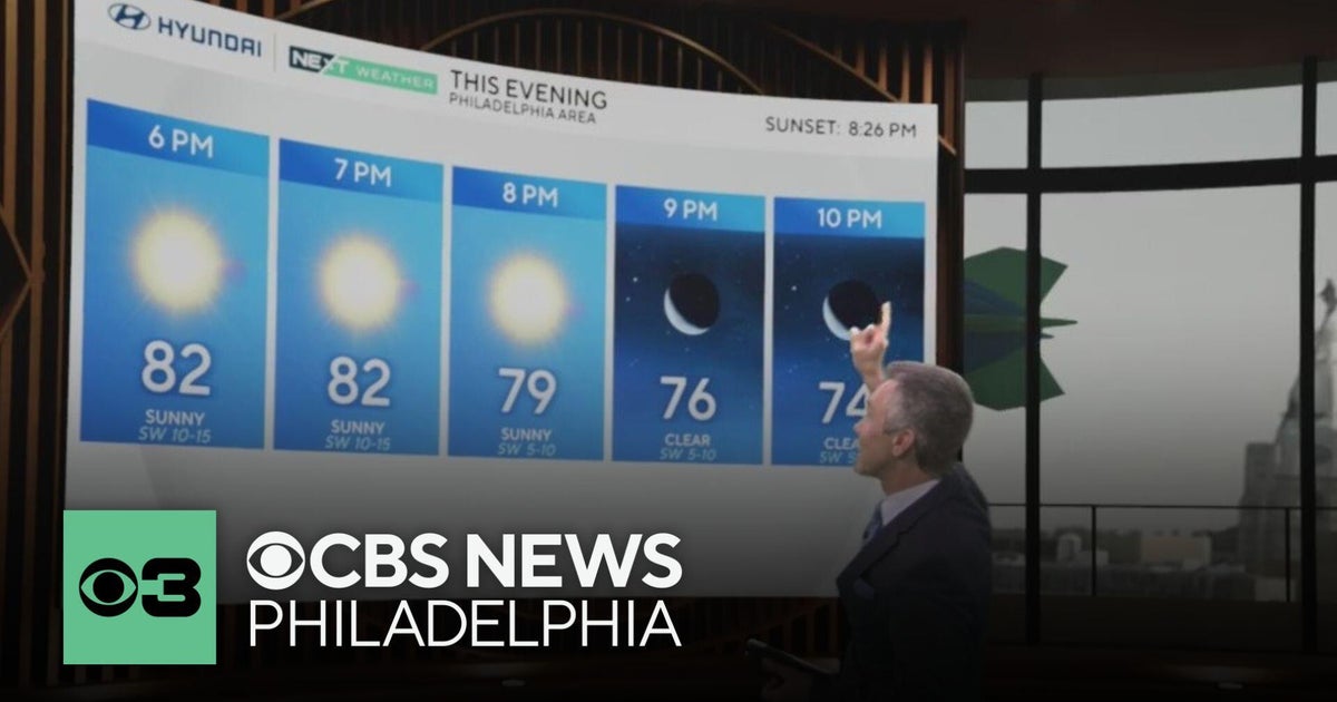Clear Wednesday night in Philadelphia region as temps stay hot - CBS ...