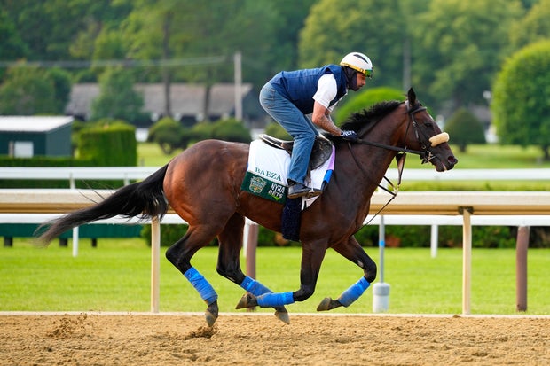 Baeza breezes during his morning workout at Saratoga Race Course in Saratoga Springs, New York, June 4, 2025.