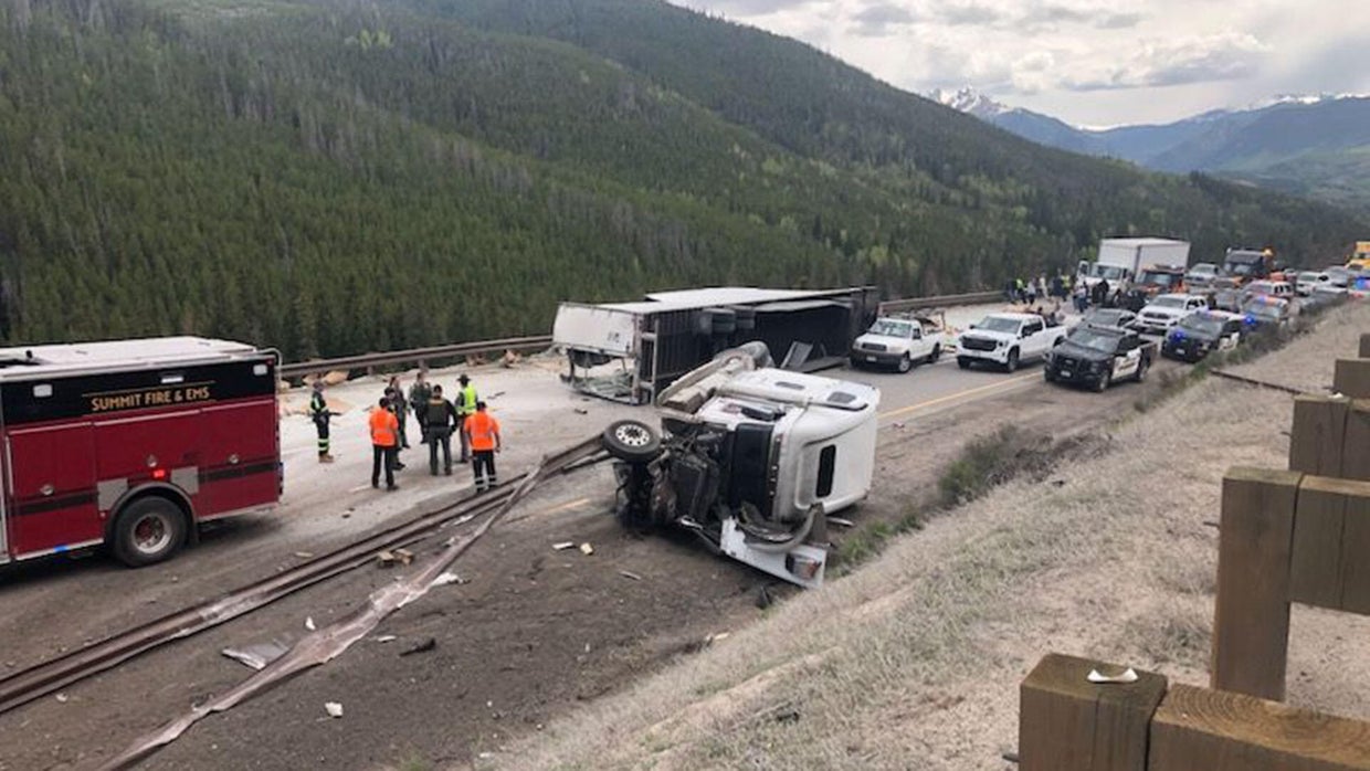 Colorado State Patrol says trucker's brakes failed, causing I70 crash