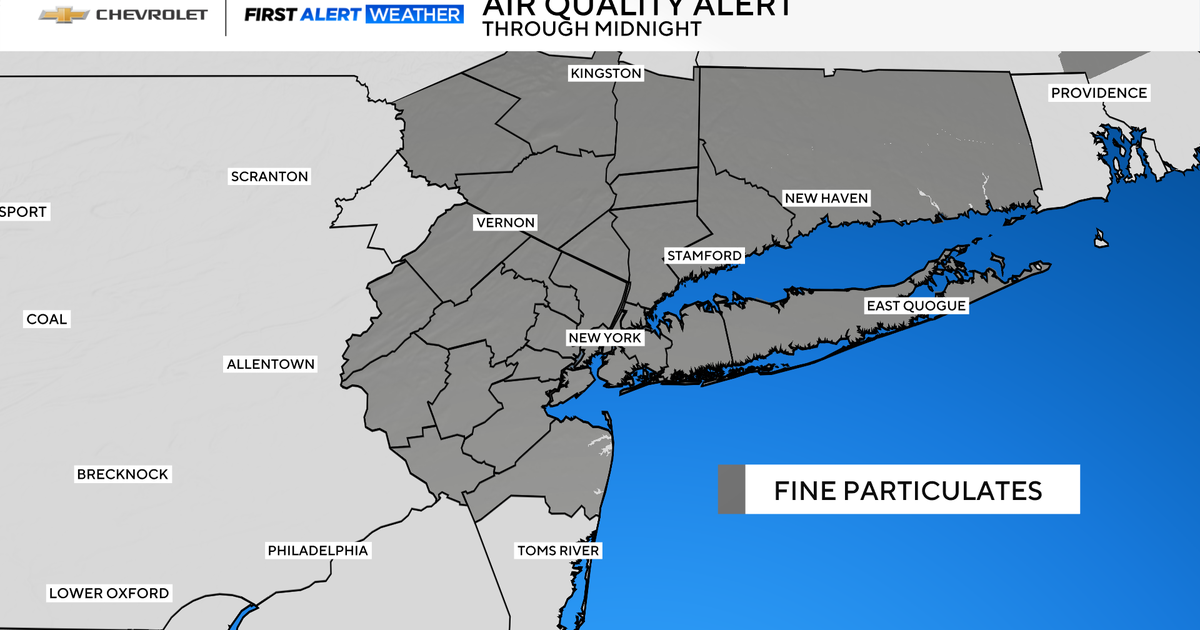 Map shows NYC air quality alert expands to Long Island today 