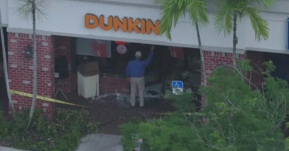 Car crashes into Dunkin store in Davie