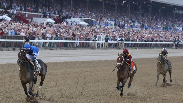 Journalism trains on the track for the 157th running of the Belmont Stakes at Saratoga Race Course on June 5, 2025, in Saratoga Springs, New York. 