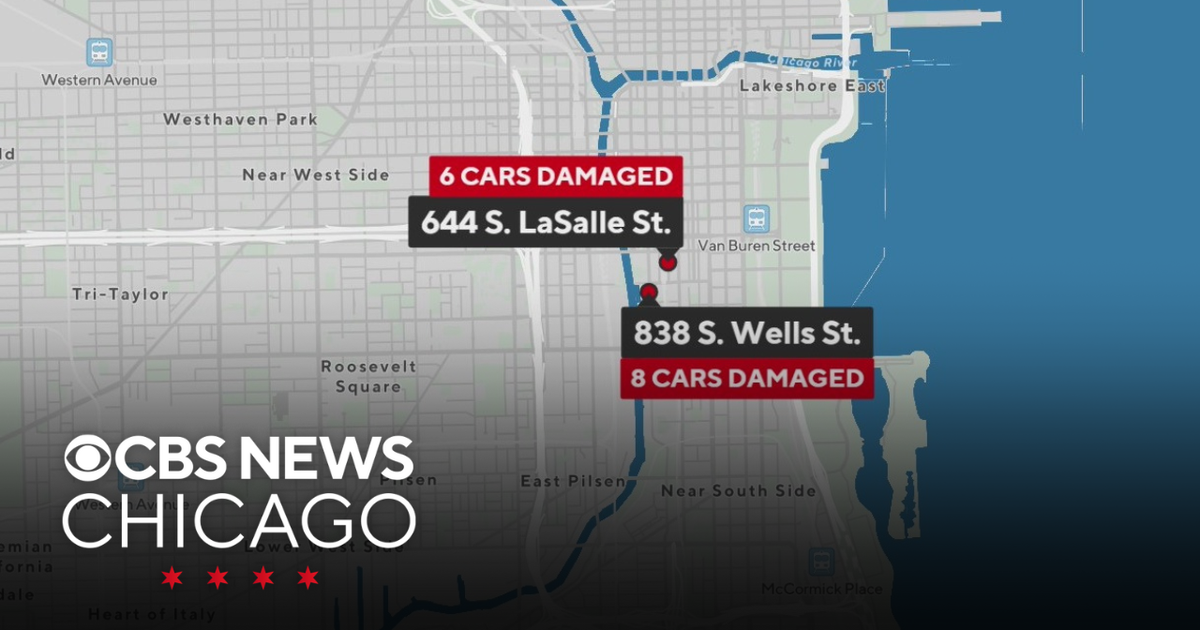 14 vehicles found damaged, burglarized in South Loop - CBS Chicago