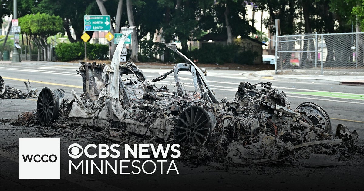 Several Waymo vehicles torched amid Los Angeles protests over ICE - CBS ...