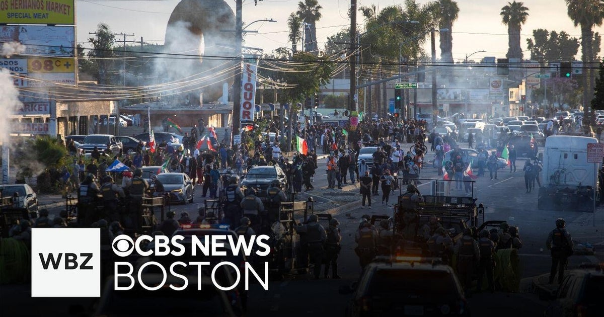 Protests against ICE raids continue in Los Angeles - CBS Boston