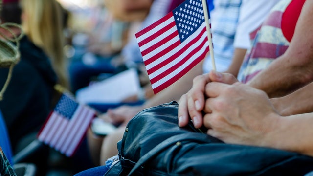 Holding Flag 