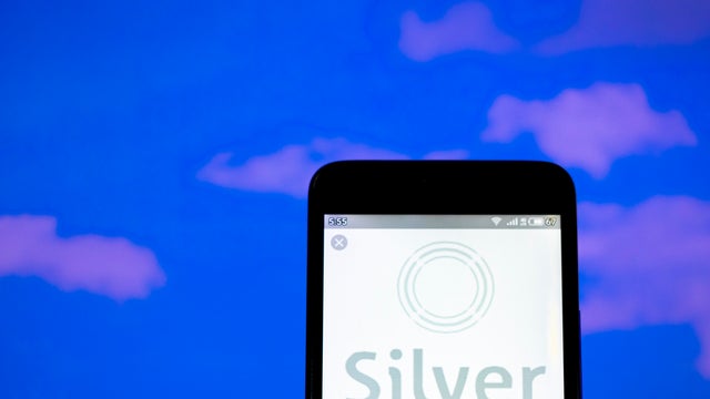 In this photo illustration the Silver Airways logo is seen 