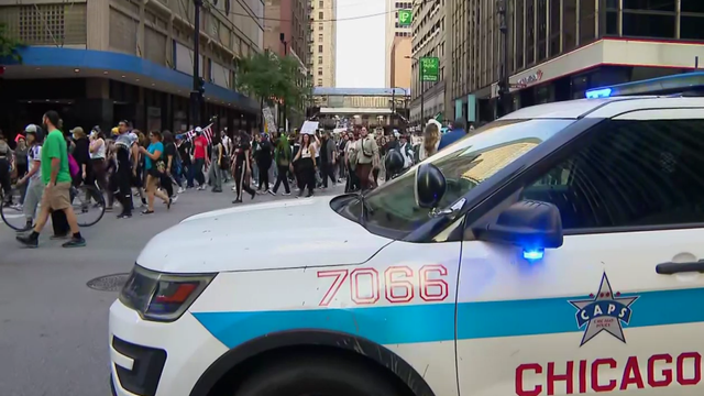 Anti-ICE protesters gather at a rally at Federal Plaza in downtown Chicago on Tuesday, June 10, 2025. 