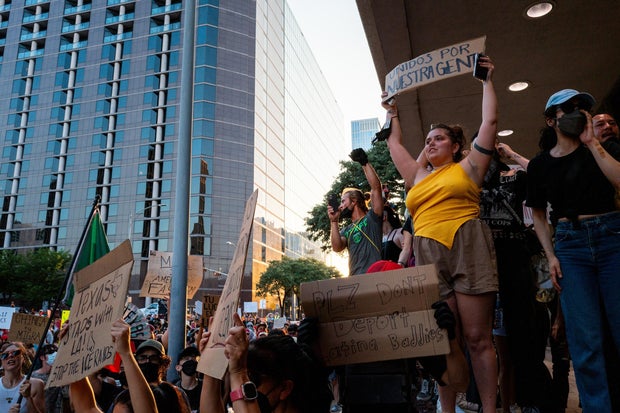 Protestors Rally At Texas State Capitol Against ICE Raids And Deportations 