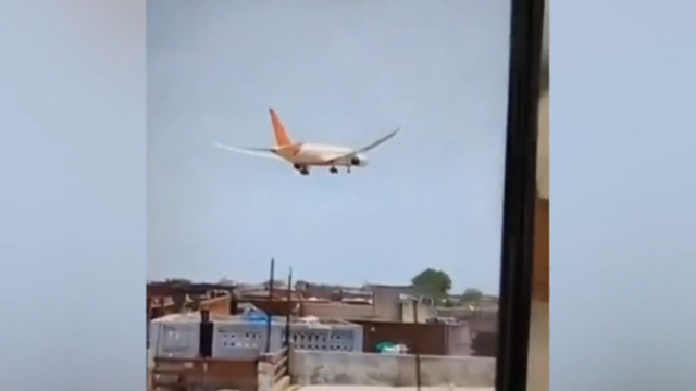 Video shows Air India plane descending over Ahmedabad, crashing behind buildings