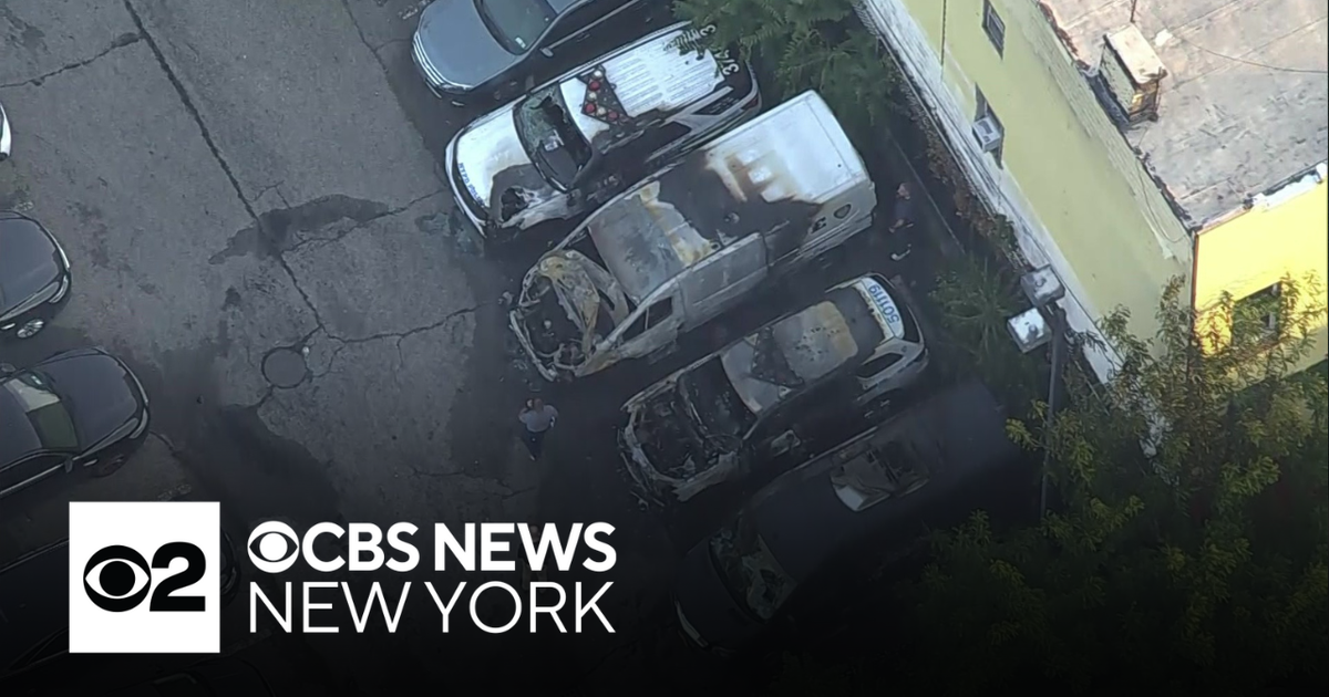 8 NYPD vehicles set on fire overnight, police say - CBS New York