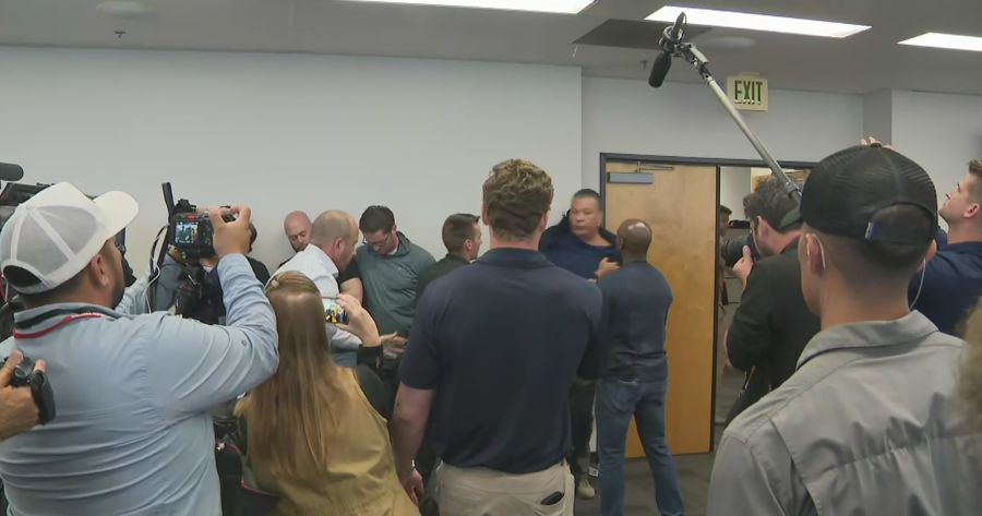Sen. Alex Padilla forcibly removed during Homeland Security Secretary Kristi Noem speech in LA 