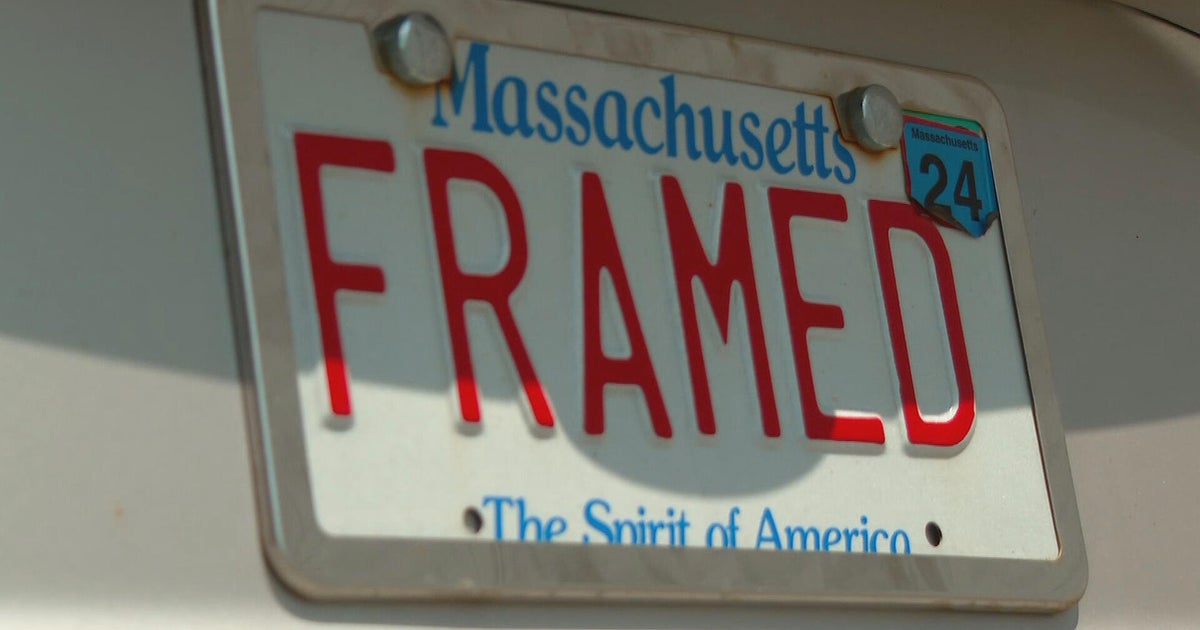 Mass. optician getting unwanted attention for "FRAMED" license plate 