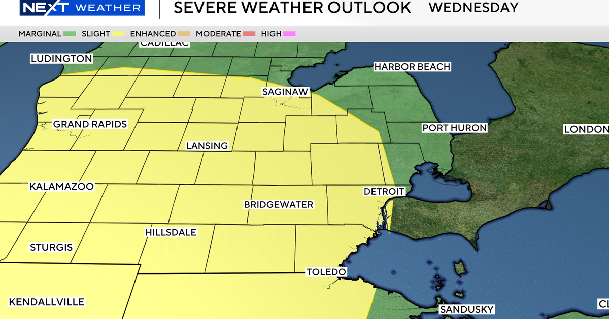 Severe storms possible in Southeast Michigan Wednesday 