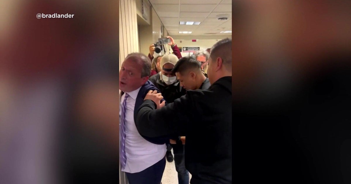 Video shows Brad Lander being arrested by ICE agents