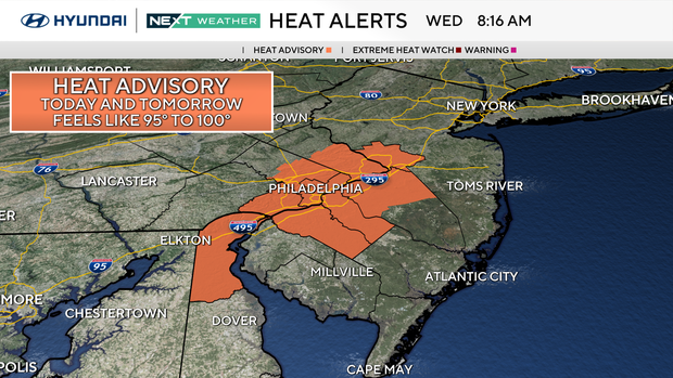 Heat advisory in effect for Wednesday and Thursday 
