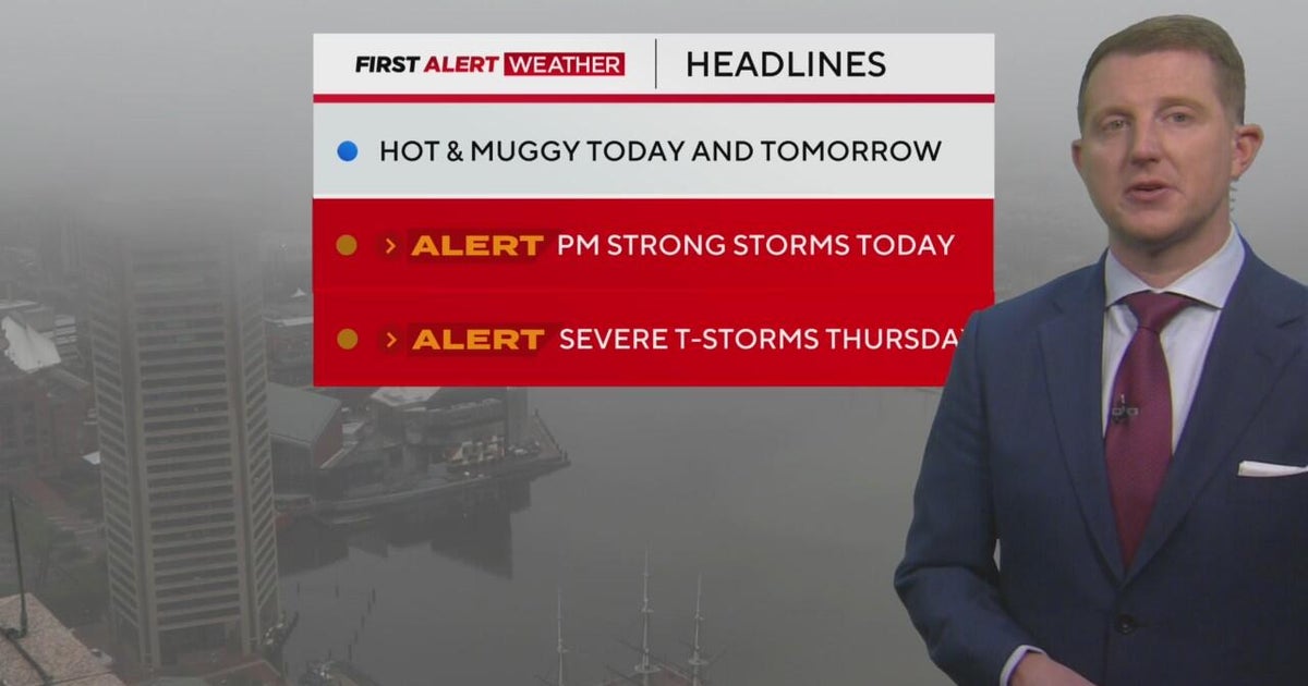 Alert Day: Hot and muggy Wednesday and Thursday, strong evening storms expected in Maryland