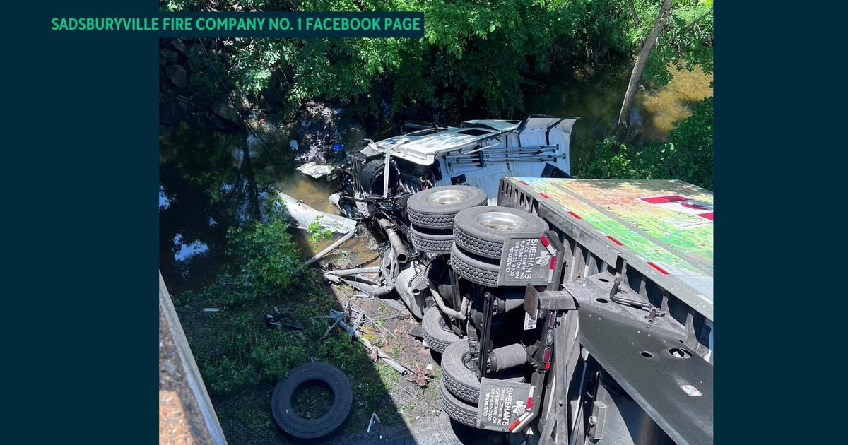Tractor-trailer goes off bridge near Old Mill Road in Chester County 