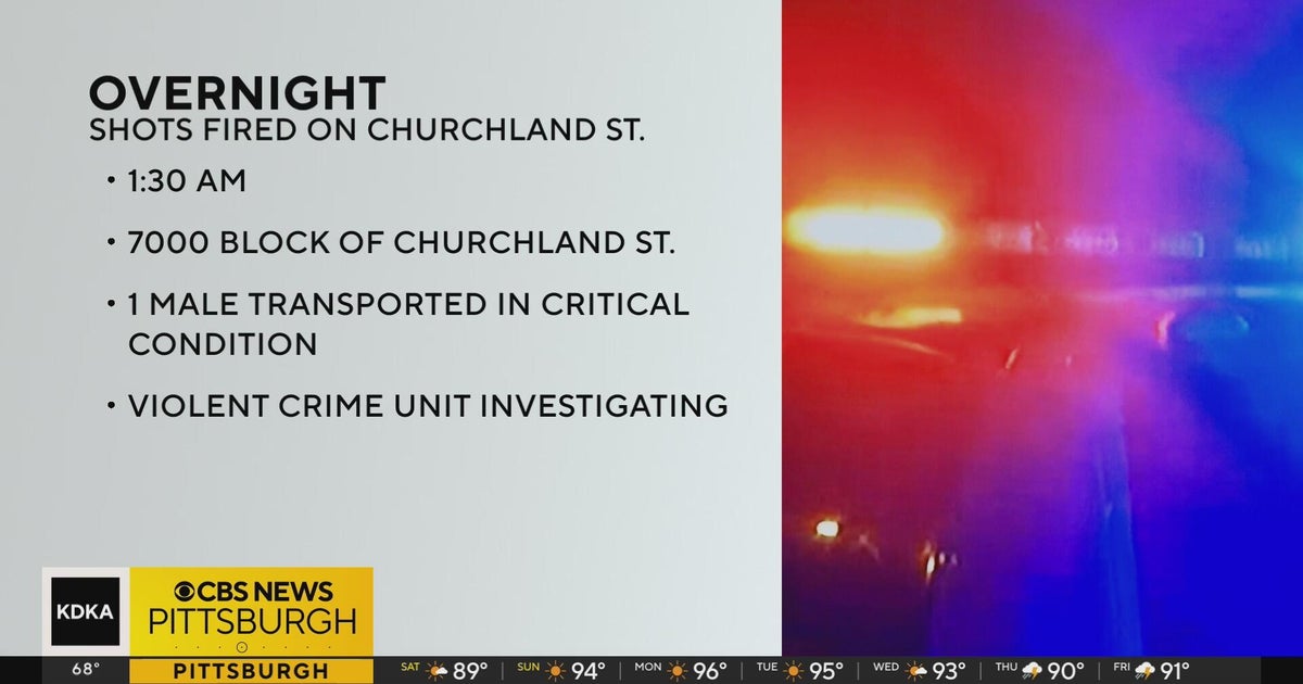 Man hospitalized after early morning shooting - CBS Pittsburgh