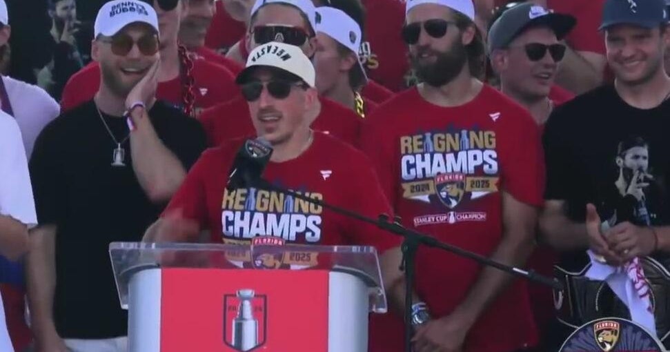 Panthers’ Brad Marchand at Stanley Cup victory rally