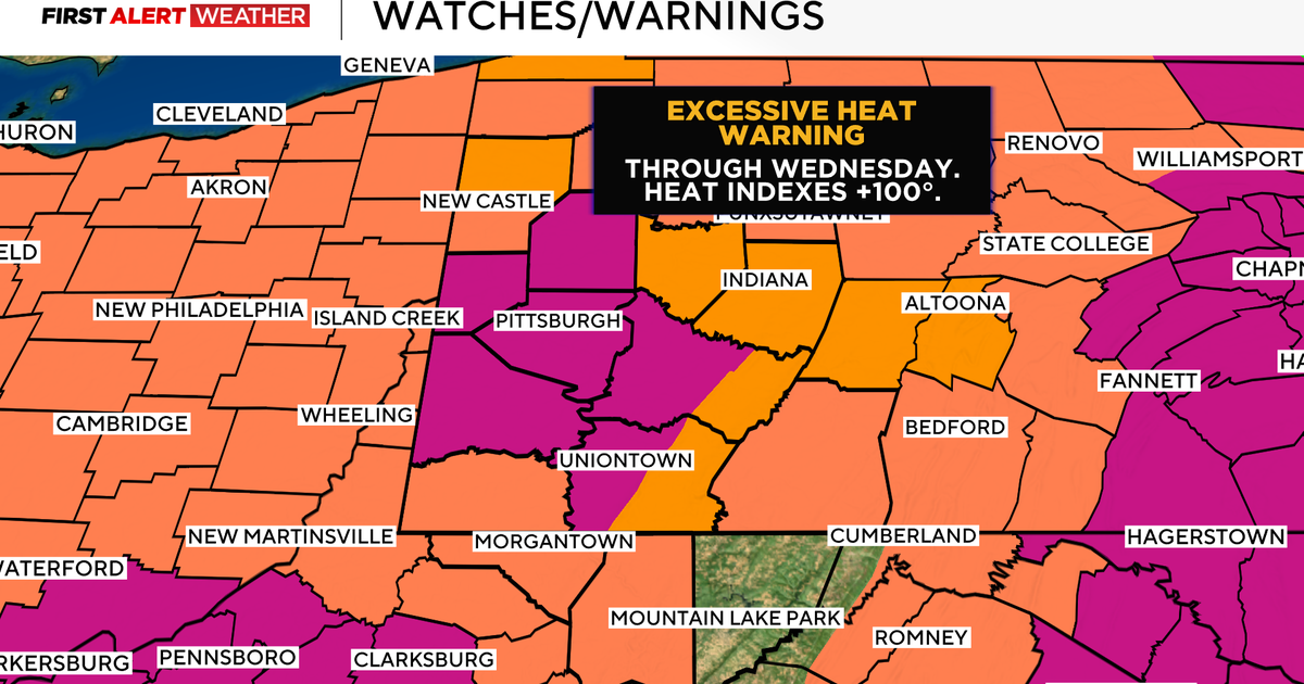 Extreme heat warning continues in western Pennsylvania area with highs near 90 degrees Monday 