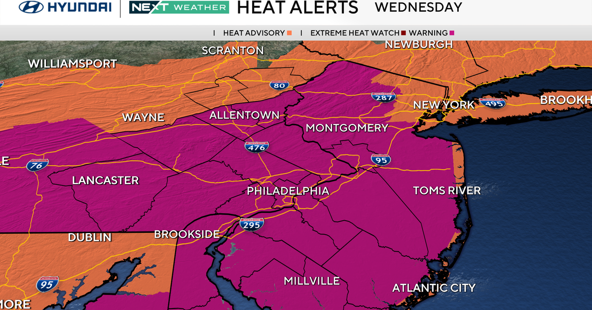 Chance of storms Wednesday in Philadelphia region amid heat wave 