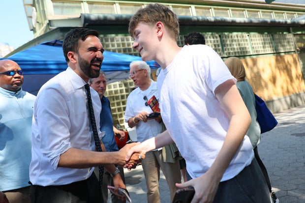 Mayoral Candidate Zohran Mamdani Campaigns In NYC On Primary Day 
