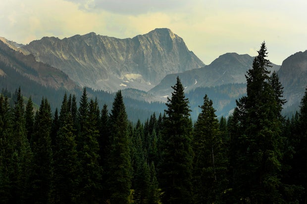Captiol Peak in the Maroon Bell-Snowmass Wilderness of White River National Forest. 