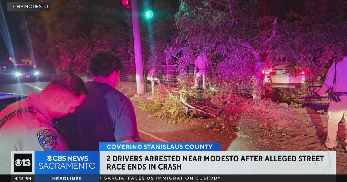2 arrests made after alleged street race ends in crash in Modesto - CBS ...