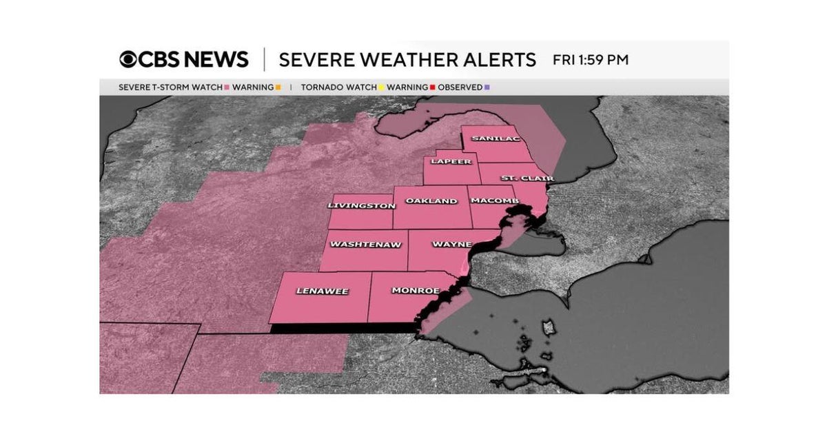 Severe thunderstorm watch issued for Southeast Michigan 
