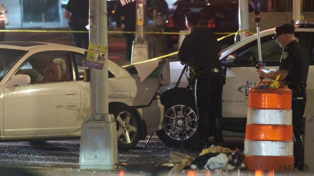 Vehicles damaged in multivehicle crash 