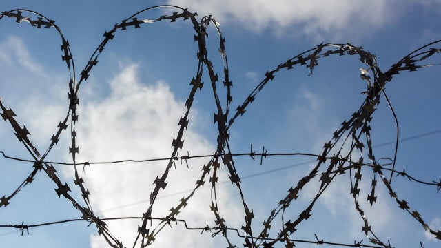 Prison barbed wire. 