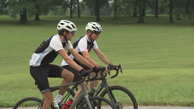 Two cyclists ride at Valley Forge National Historical Park 