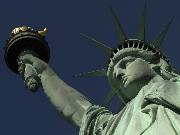 The beforehand of the Statue of Liberty is se