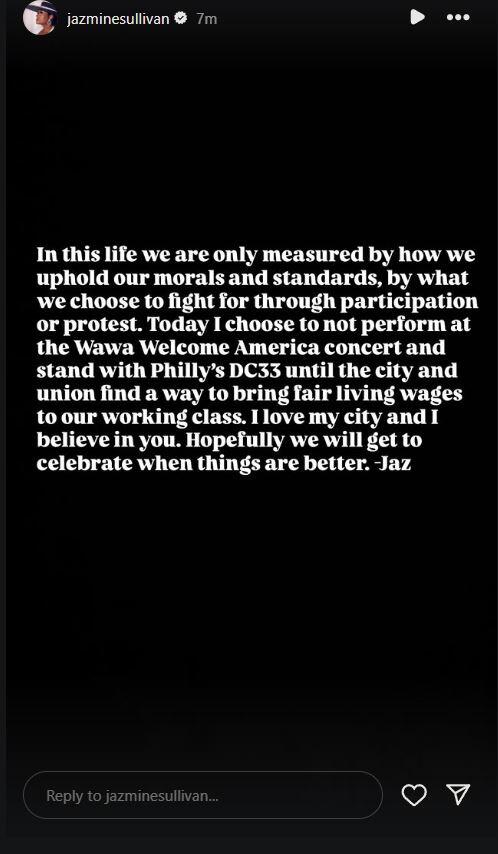 jazmine sullivan wawa welcome America announcement 
