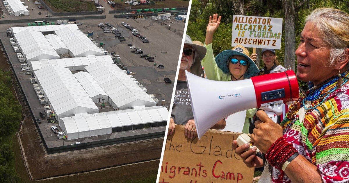 Alligator Alcatraz immigration detention site faces possible court-ordered pause as protests continue