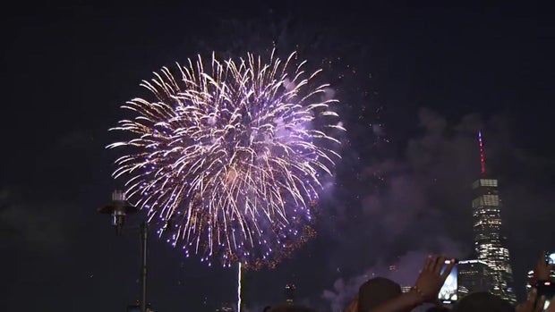 Fireworks over the Hudson River 