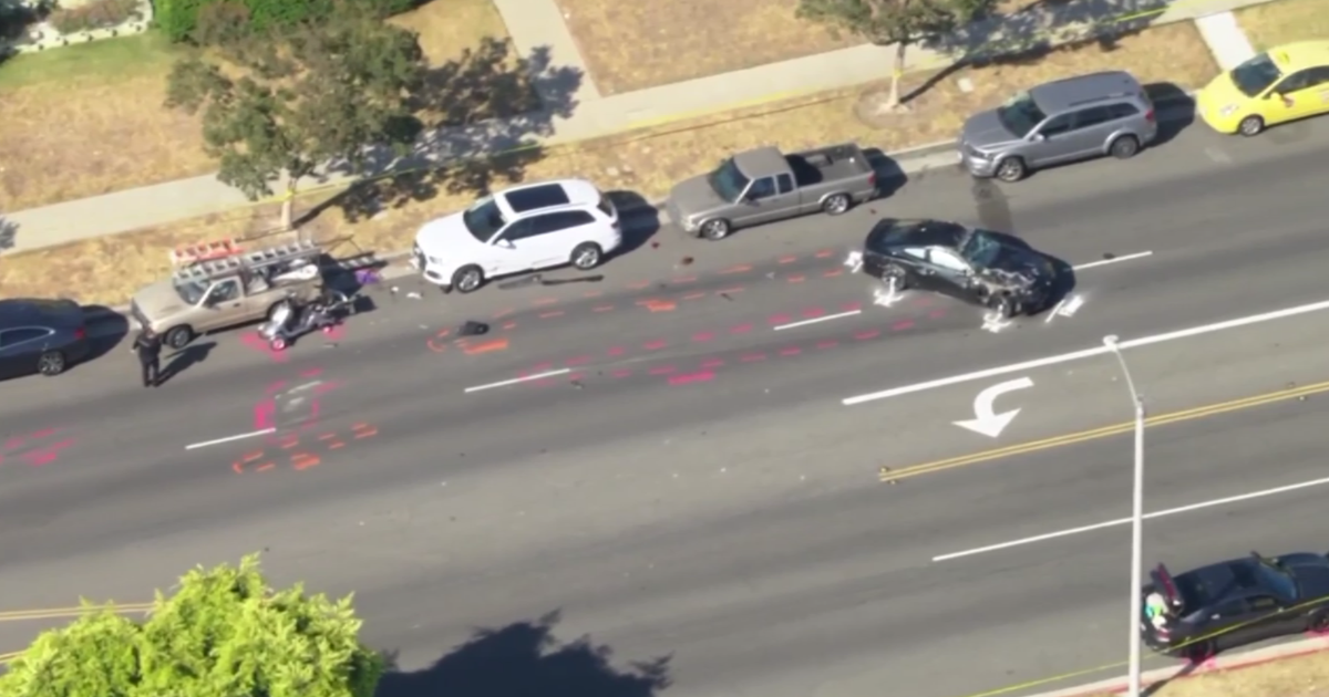 Pedestrian on scooter killed during three-vehicle crash in Montebello 