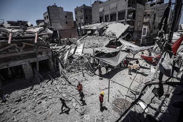 Fire erupts after Israeli strikes in Gaza