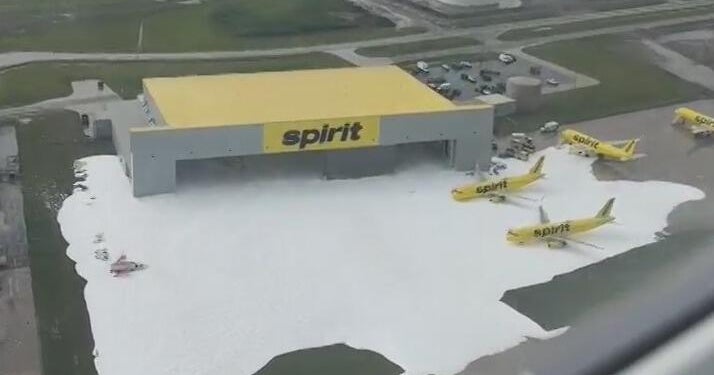 Spirit Airlines inspects three planes after fire suppression foam spills out at Detroit hangar 