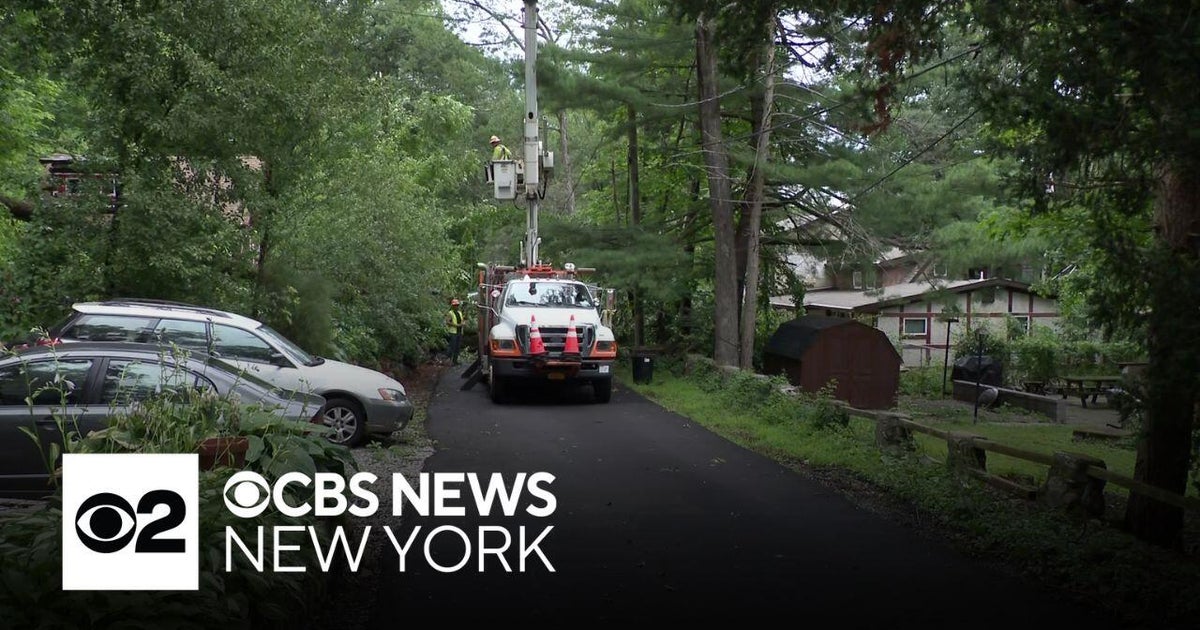 Tree falls on top of home in West Milford, New Jersey - CBS New York