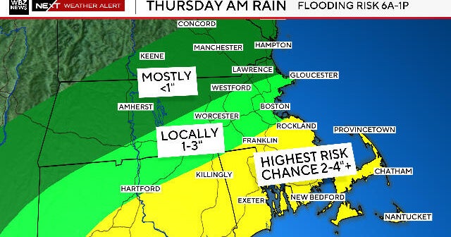 Maps show flooding risk from torrential downpours Thursday 