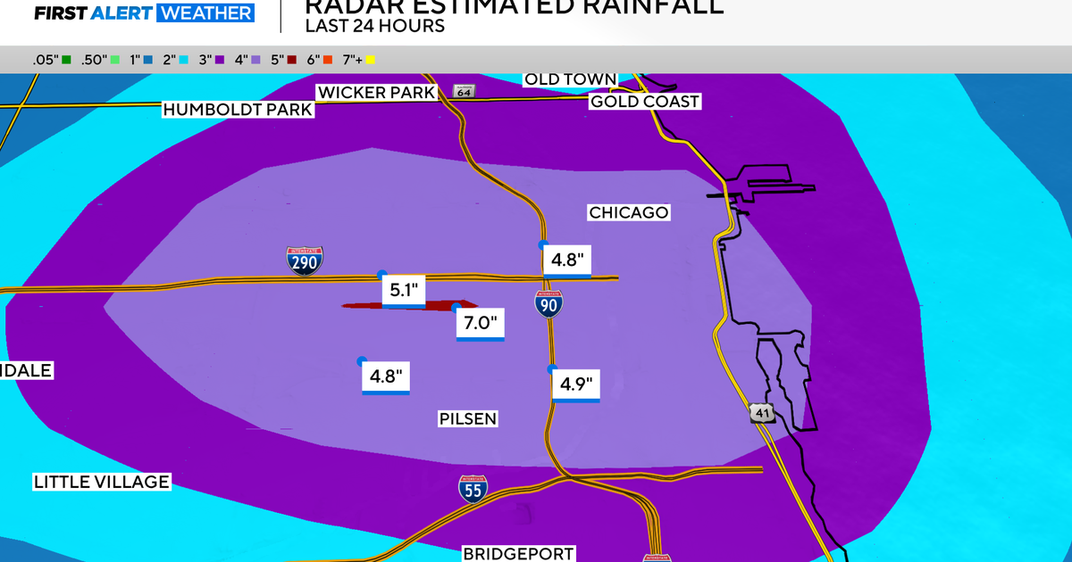 Over 4" of rain fell in less than 90 minutes on Chicago's West Side Tuesday 