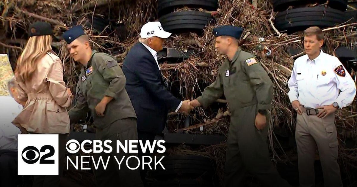 President Trump visits Texas flood disaster zone - CBS New York