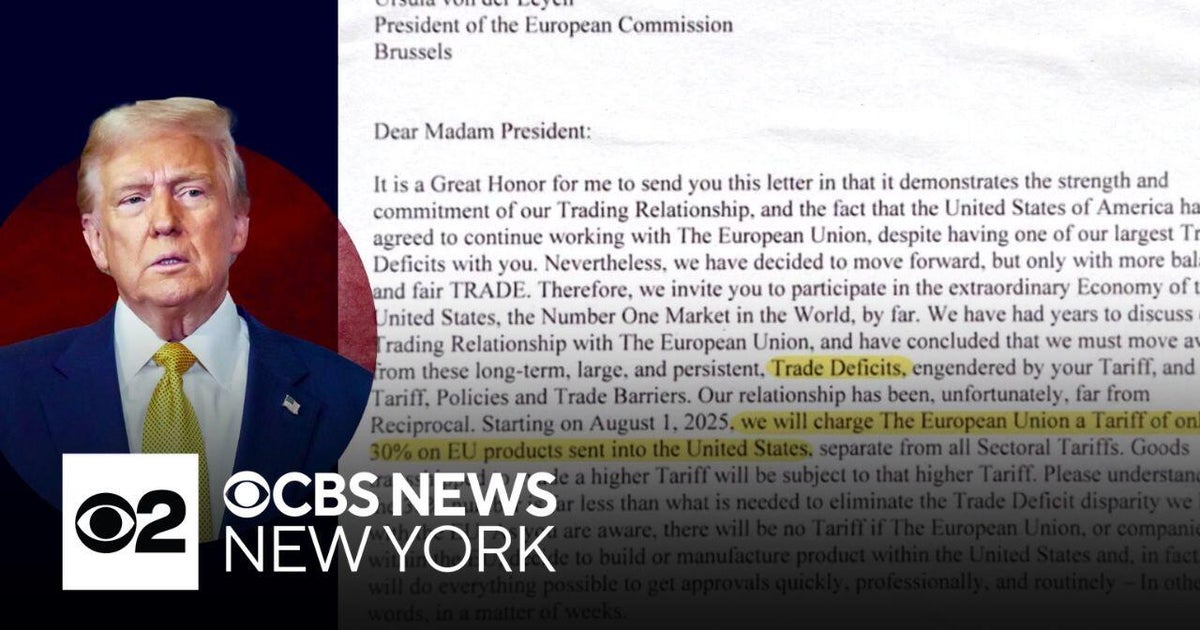 Trump issues new threats in global trade war - CBS New York