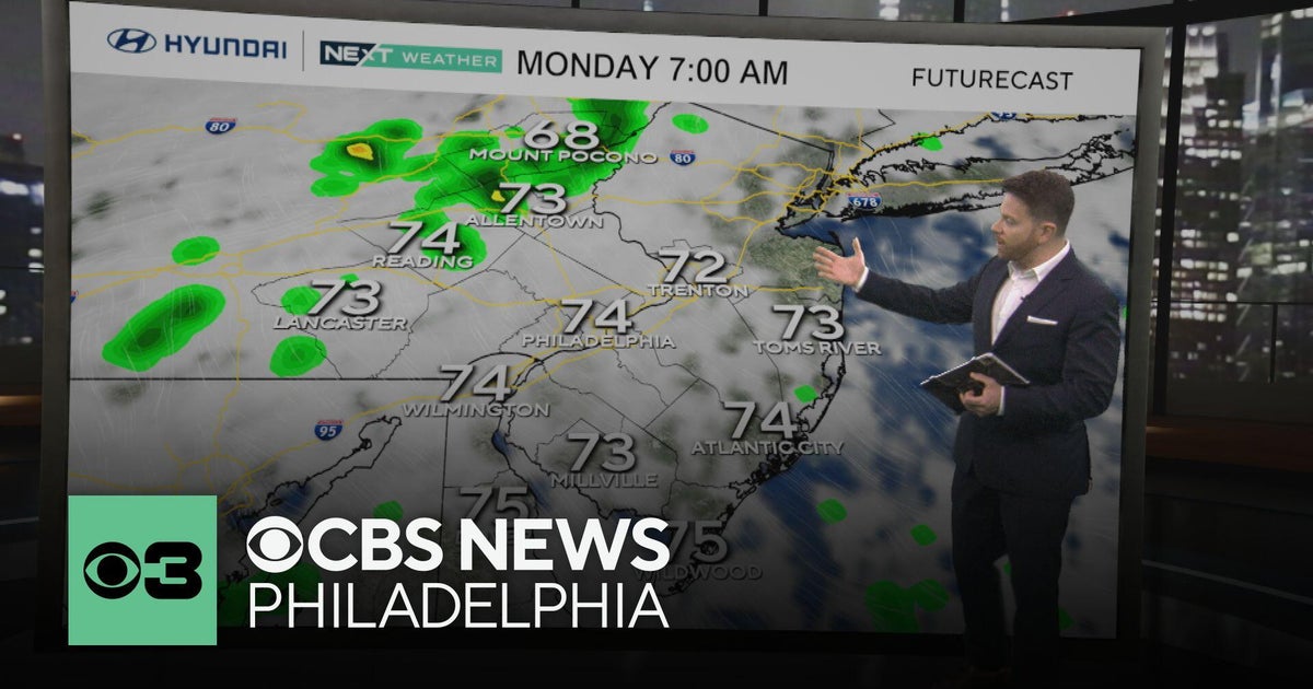 Steamy conditions continue Sunday in Philadelphia, tracking Monday rain - CBS Philadelphia