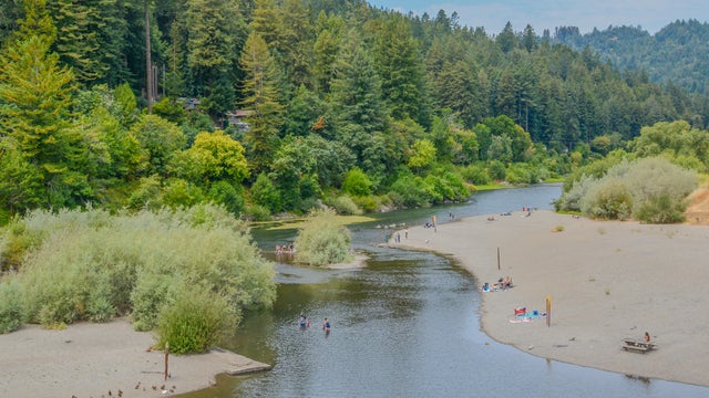 Monte Rio Beach in the Russian River Valley of Sonoma County, California 