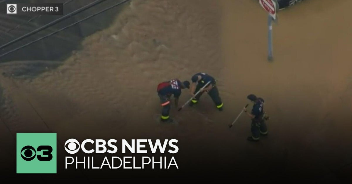 North Philadelphia water main break leaves intersection flooded - CBS ...